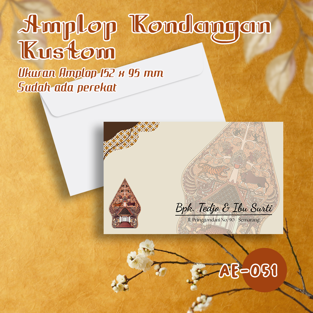 Amplop Kondangan Pernikahan Tema Batik & Wayang | Estetik, Elegan, Unik dan Terjangkau Isi 50 PCS