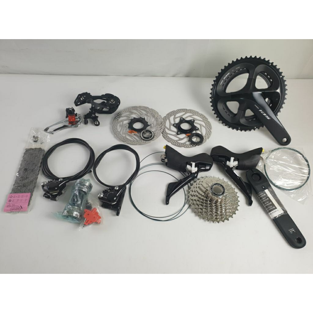 Groupset Shimano 105 R7020 2x11 Speed 53T 170mm GS 32T BB-RS Rotor RT30 Disc Brake