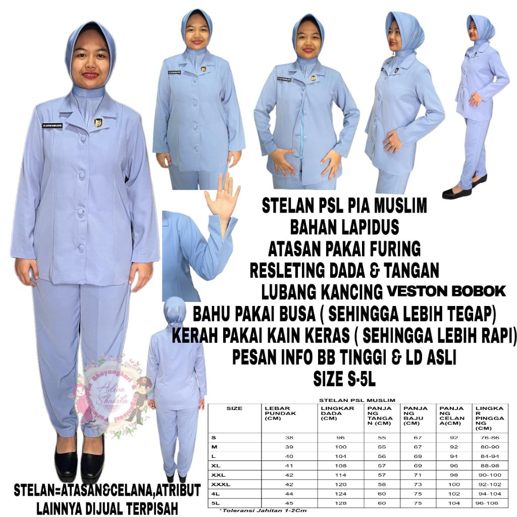 ADIVA -- STELAN PSL PIA BAHAN LAPIDUS MUSLIM / CELANA SAJA