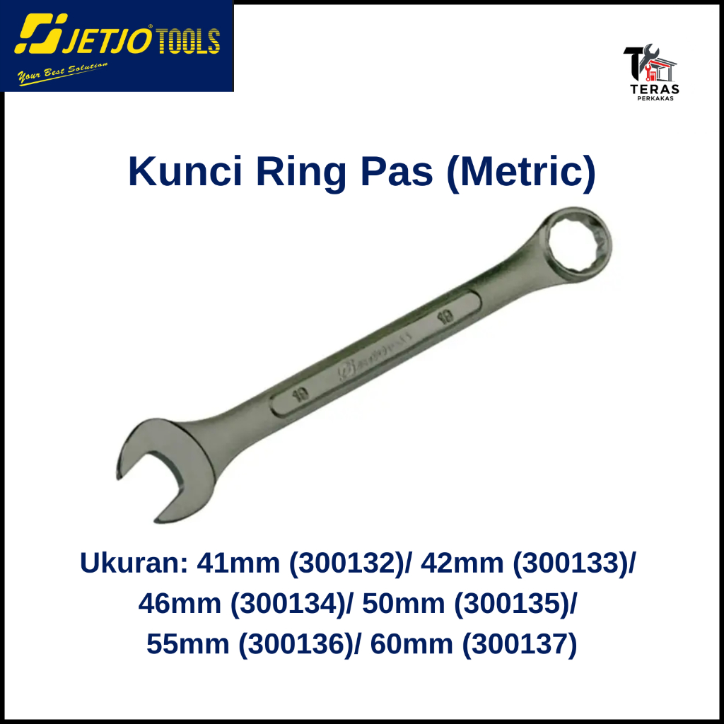 Kunci Ring Pas (Metric) Ukuran 41mm/ 42mm/ 46mm/ 50mm/ 55mm/ 60mm - JETJO Tools / Lakoni Pro