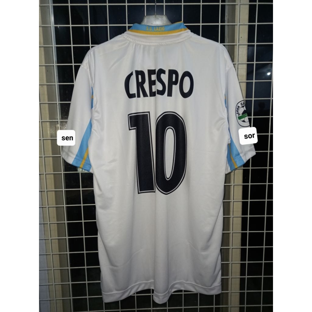JERSEY LAZIO AWAY 2000/2001 CENTENARRY NAMESET CRESPO 10