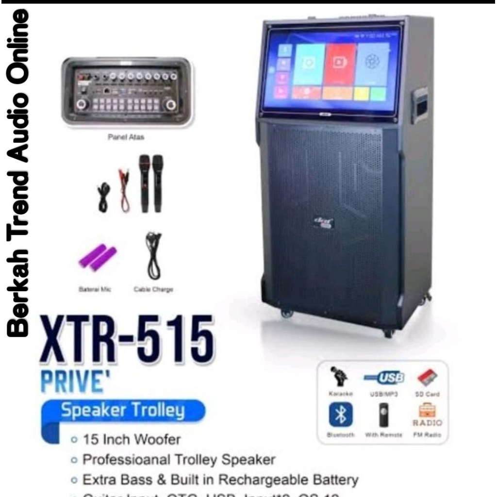 Speaker Aktif Portable Wireless Karaoke DAT XTR515 ✨
