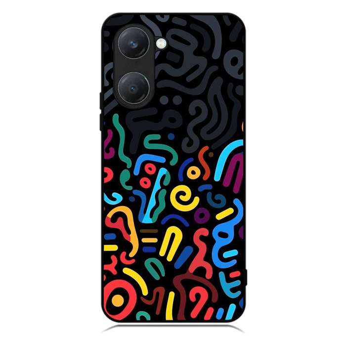 Casing Case Vivo V40 V50 Lite Y18 Y17 Y15 Y12 Y19 Y19s Y28 Y29 iQoo Z9x Hybrid Motif Abstract Art