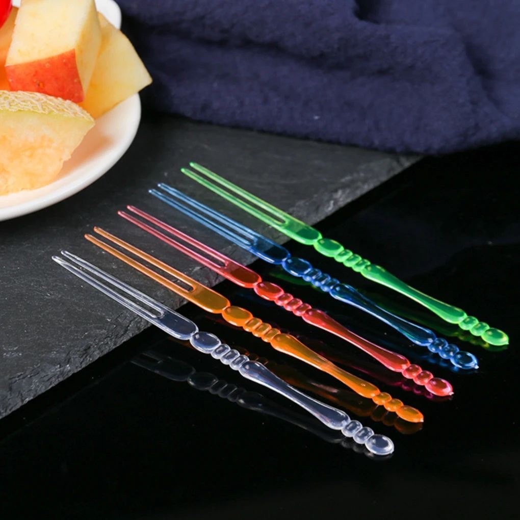 Garpu Kue Ultah Isi ±50pcs / Garpu Kue Warna Warni / Garpu Crystal / Garpu Ultah Buah / Tusuk Gigi B