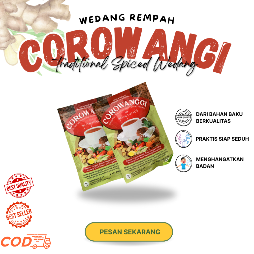 COROWANGGI, WEDANG CORO KHAS PATI, MINUMAN JAHE SANTAN Wedang Coro Instant Khas Pati Bubuk