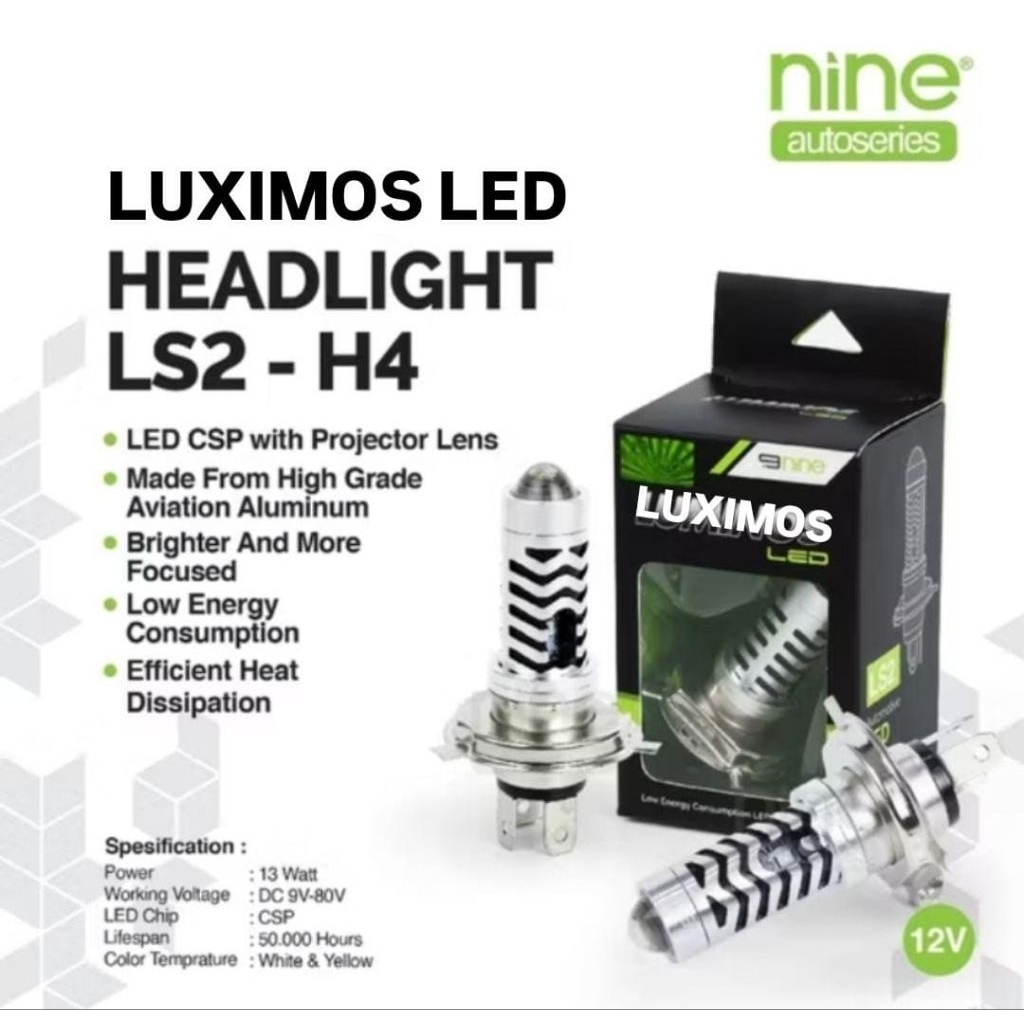 LUXIMOSLED Lampu motor H4-LS2 mini laser mini projie  pnp vixion scoopy(putih kuning)