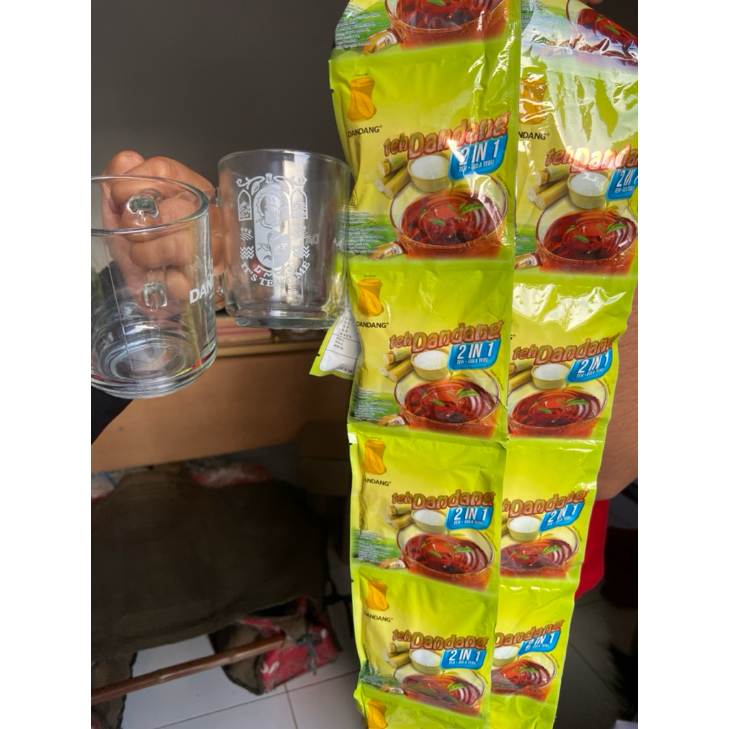 Teh Gula Dandang 2in1 Celup Renceng (isi 10 Sachet) free gelas