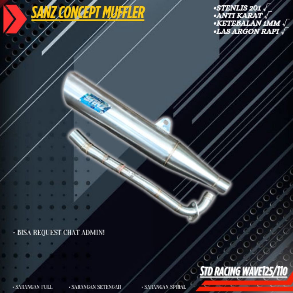 Readystock Knalpot Supra fit/Wave standar racing original sanz concept