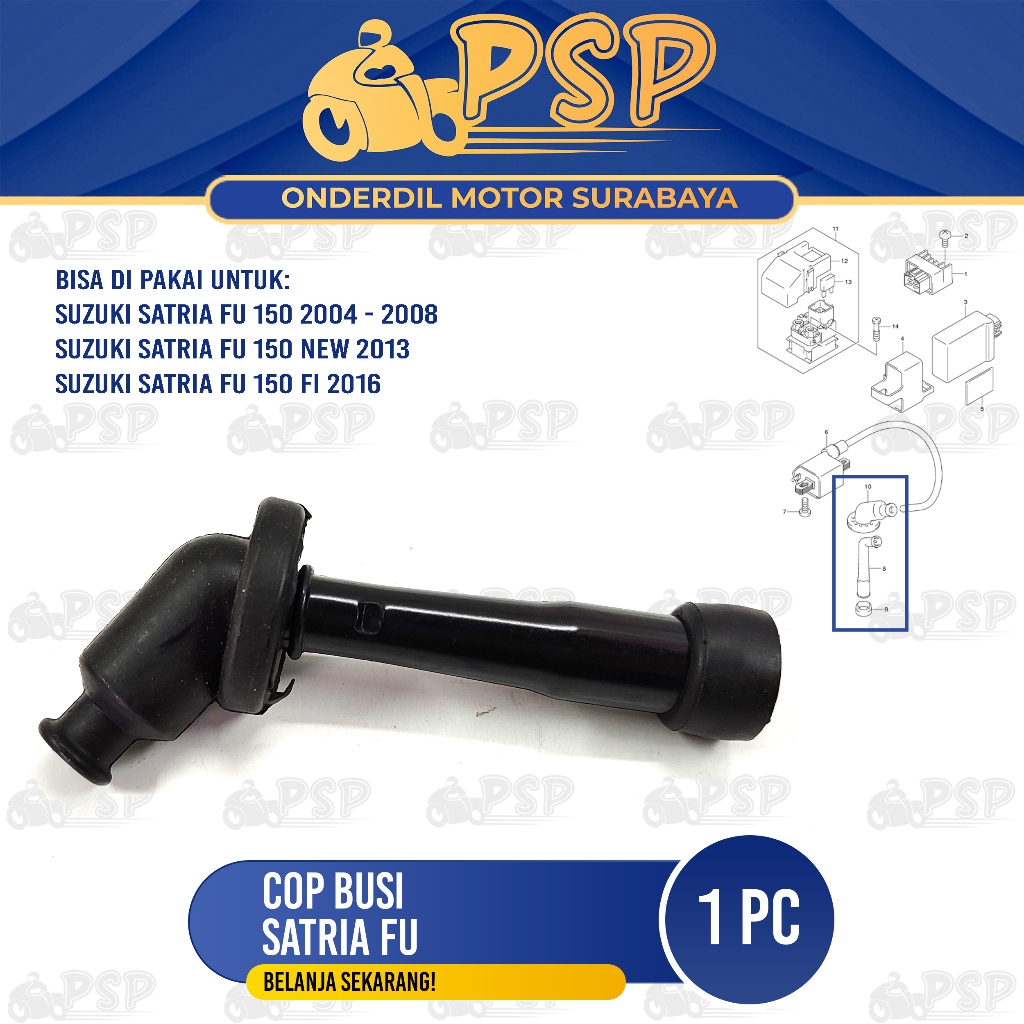 Cop Busi Satria FU - Cangklong Tutup Kop Kepala Busi Yamaha Satria FU Karbu Satria FU New FI Injeksi