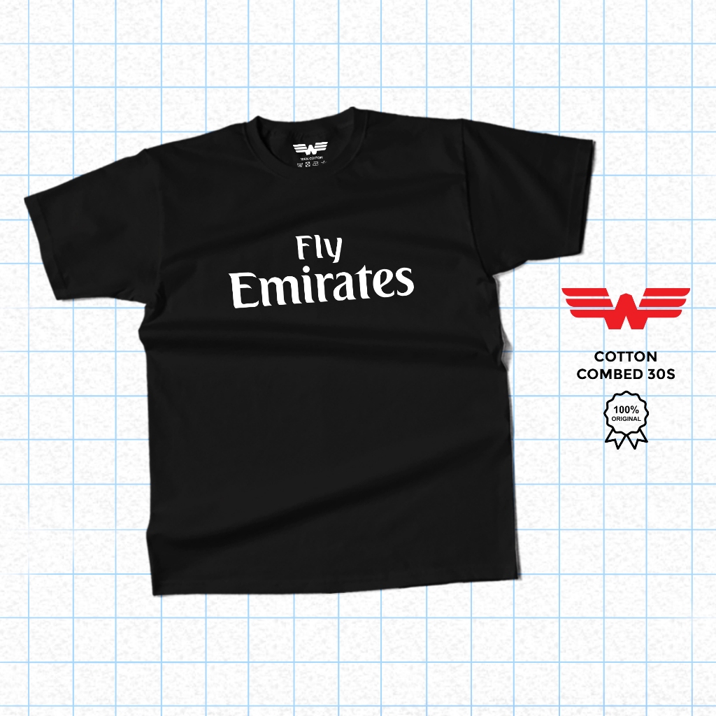 Kaos Pria Distro  EMIRATES - Kaos Madrid / Kaos Dewasa Unisex / Kaos Cotton Combed 30s KAOS WAN