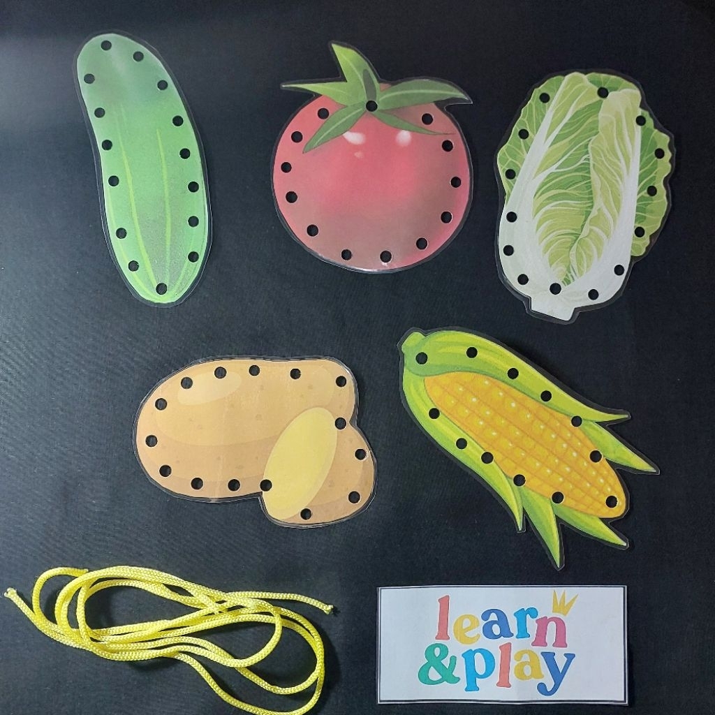 Mainan Montessori/Mainan Edukasi/Mainan Menjahit/Lacing Card untuk anak PAUD - TK