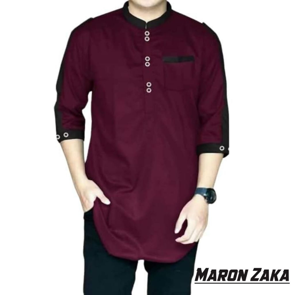 KOKO MUSLIM KURTA ZAKA LENGAN 3/4 KOMBINASI