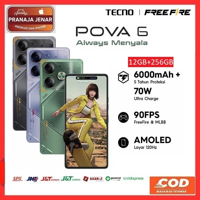 TECNO POVA 6 12/256GB SECOND FULLSET GARANSI