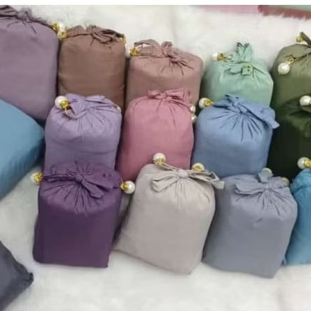 mukena traveling mini parasut Korea resleting dagu