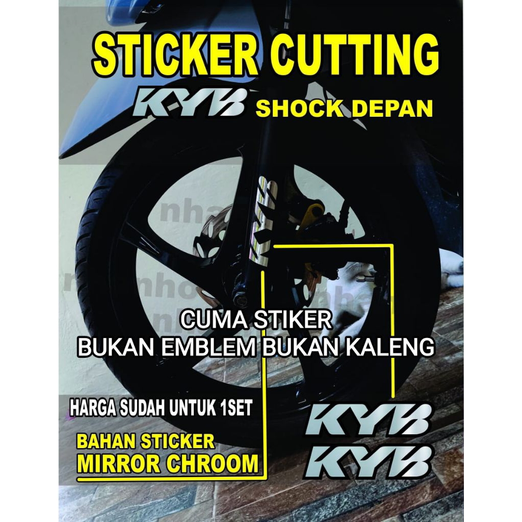 Stiker KYB logo shock depan 1 Set All Motor