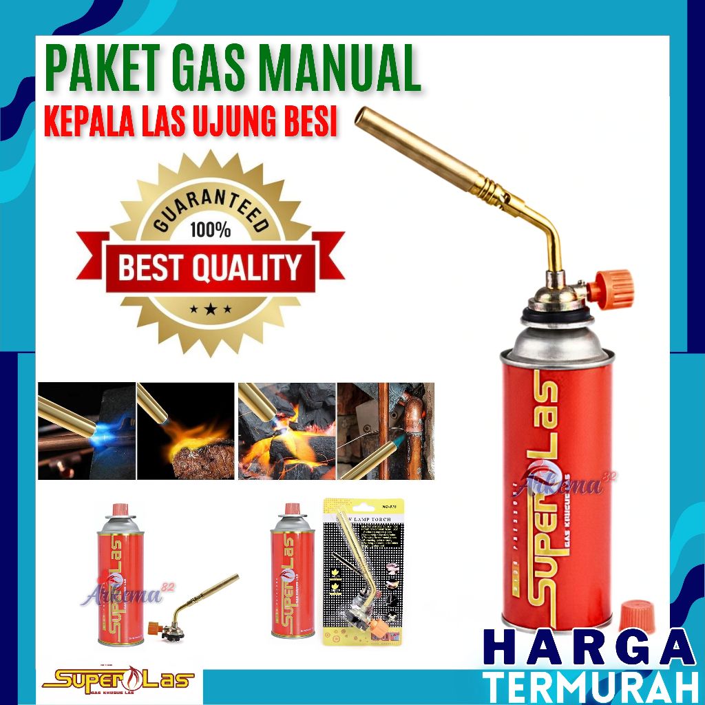 PAKET TORCH LAS DAN GAS MANUAL / PORTEBLE GAS TORCH | BLANDER LAS SET + GAS / ALAT BAKAR MAKANAN | B