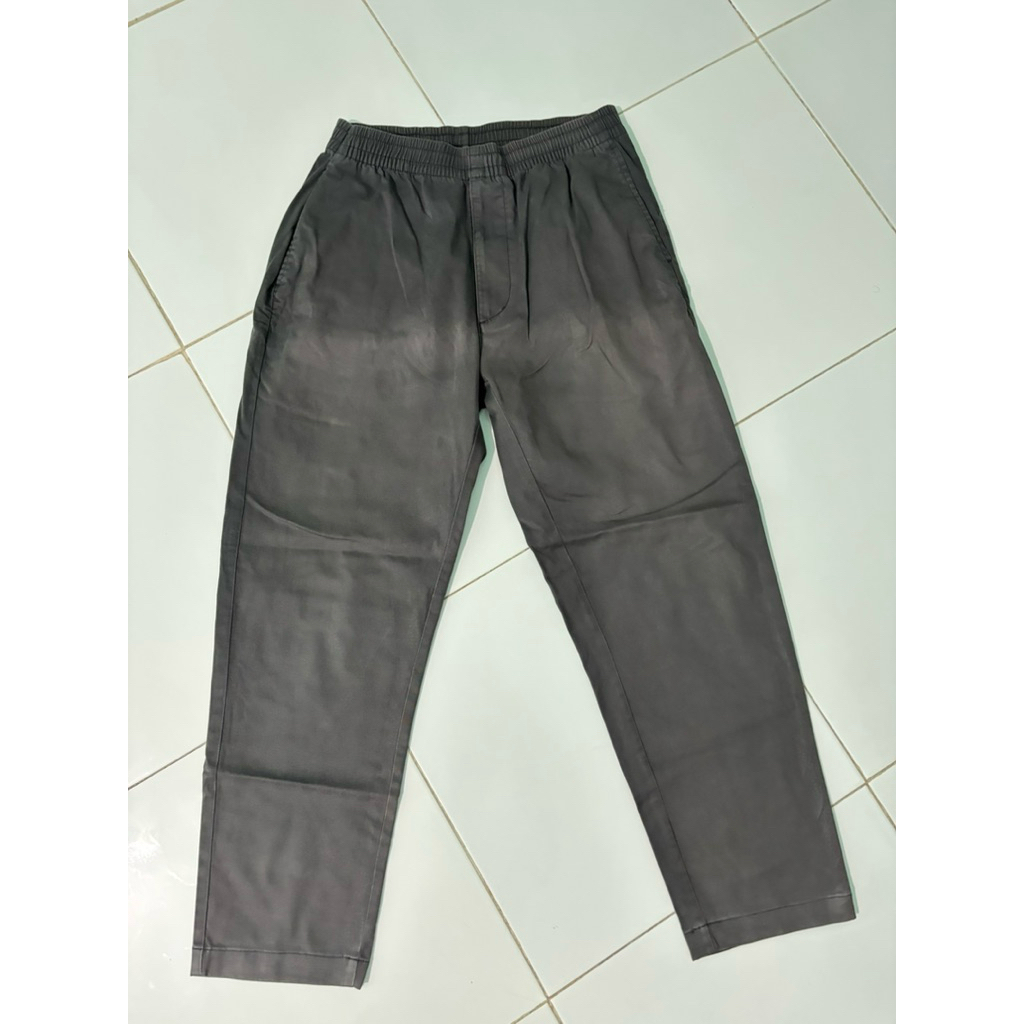 Celana Uniqlo Cotton Relax Ankle Pants Dark Gray Like New