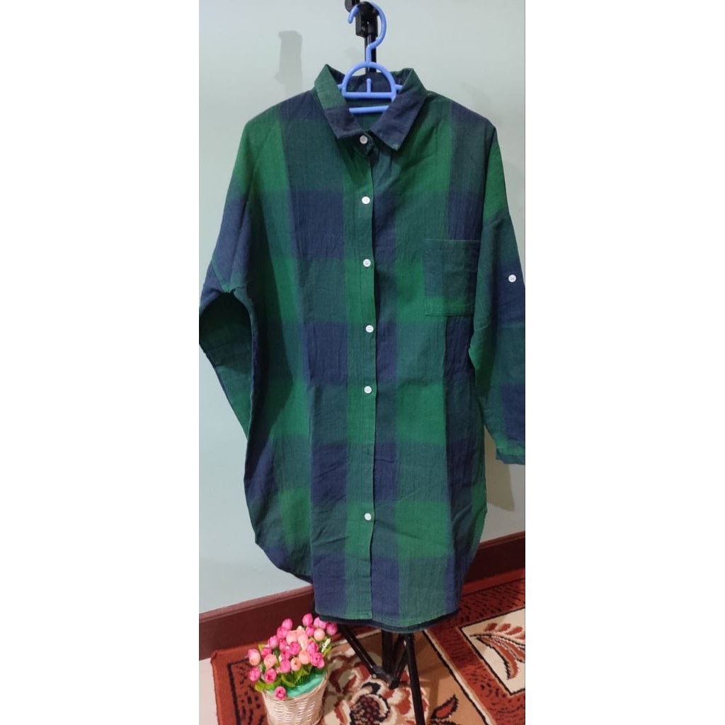 Preloved Kemeja Tunik Flanel Wanita Murah