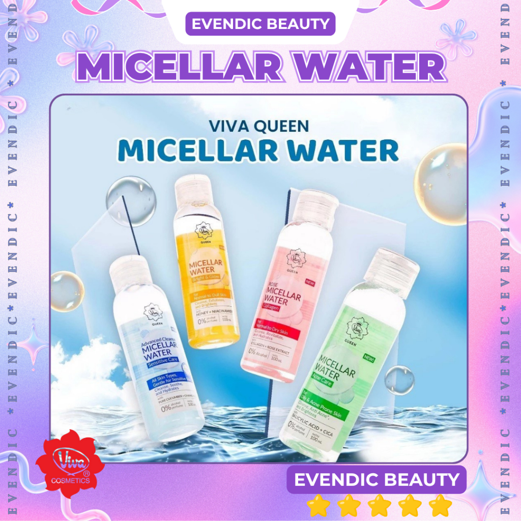 READY Viva NEW Micellar Water Bright Glow, Acne Care, Queen Advanced Cleanse Micellar Water Micellar