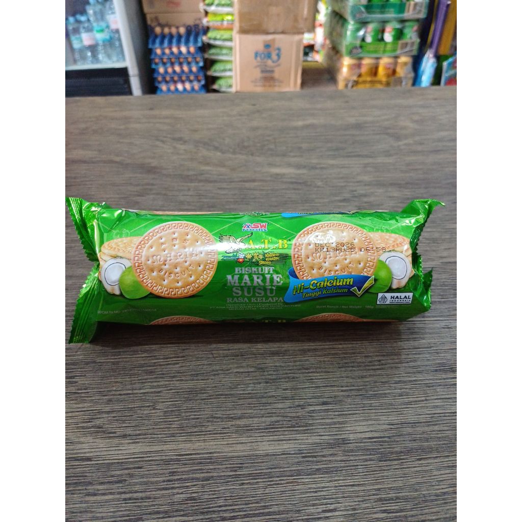 ASW ATB Biskuit Marie Susu Rasa Kelapa 180 Gr