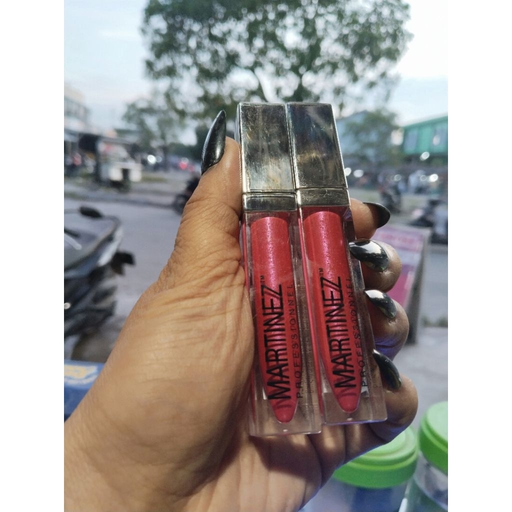 lipstik lipglos martinez pink glamour elegant habislan stok