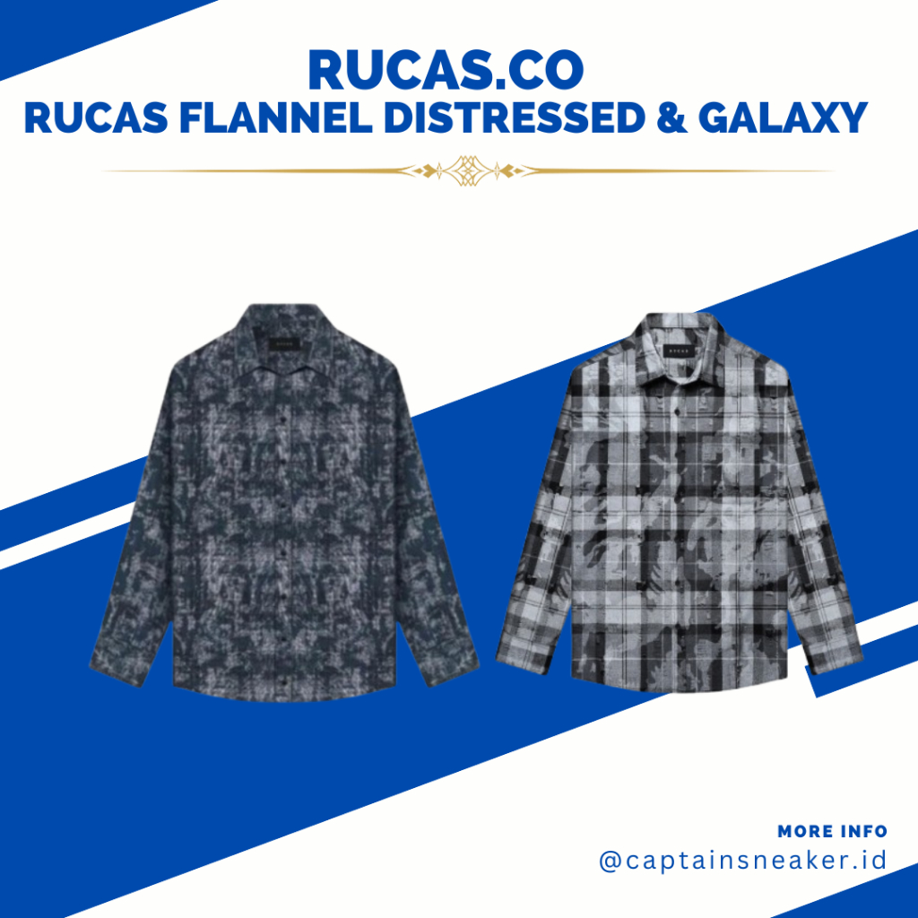 [Ready stock] Rucas galaxy reversible flannel shirt/distrassed camo grey 100% original | size S-XXL