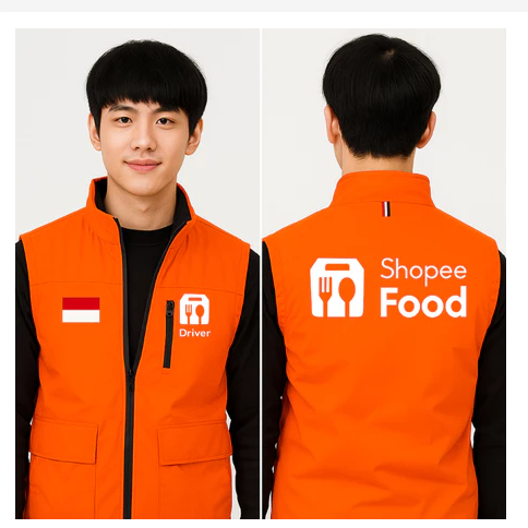 Jaket Driver ShopeeFood | Rompi Vest Shopee Food | Rompi Motor | Rompi Casual Driver ShopeeFood