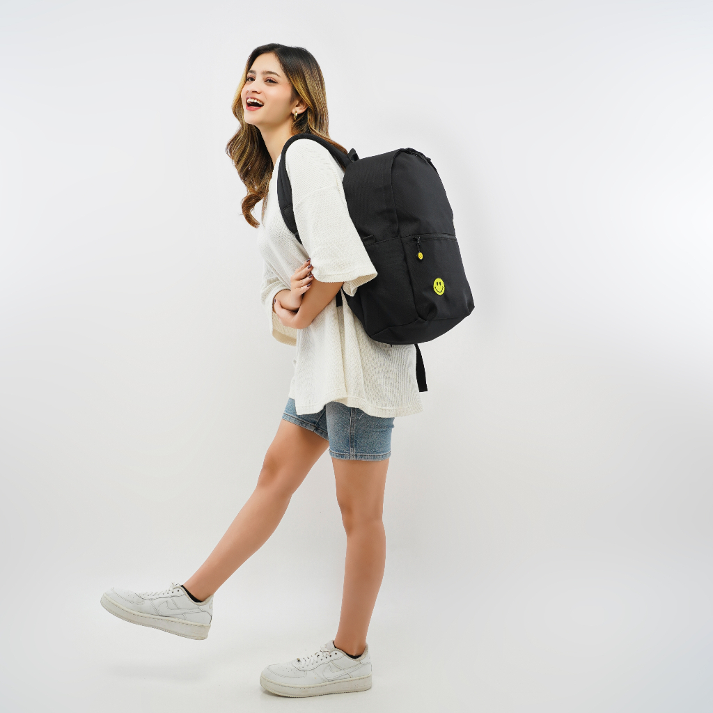 Tas ransel sekolah tas ransel laki laki perempuan tas + rain cover SMILE