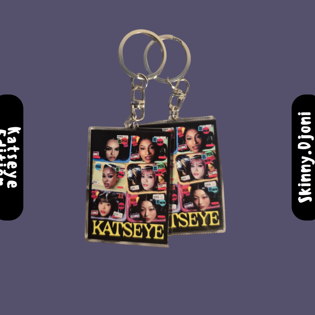 Gantungan Kunci Akrilik KATSEYE 2 sisi - KATSEYE Keychain - 6cm - Print Timbul - KATSEYE