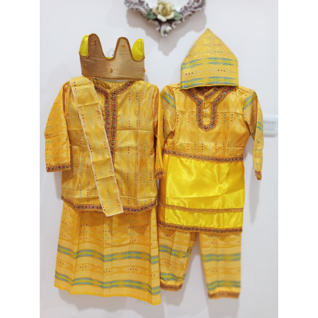 Baju Adat Riau Songket Anak Laki Perempuan Paud TK SD SMP / Baju Adat Melayu Anak  / Setelan Adat Me