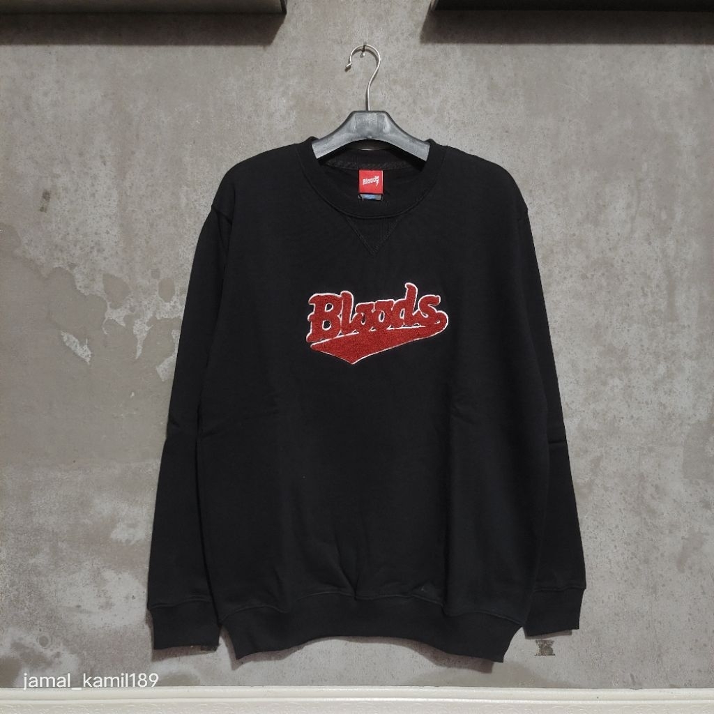 HOODIE SWEATER CREWNECK BLOODS OLIVERD BLACK ORIGINAL.