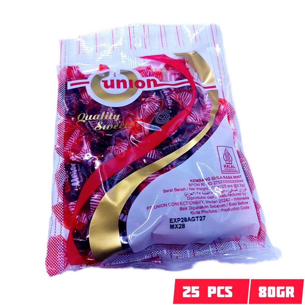 Permen Mint Hitam Union Jadul 80gr Candy Pedas Hacks Sweets Anti Batuk Food camilan