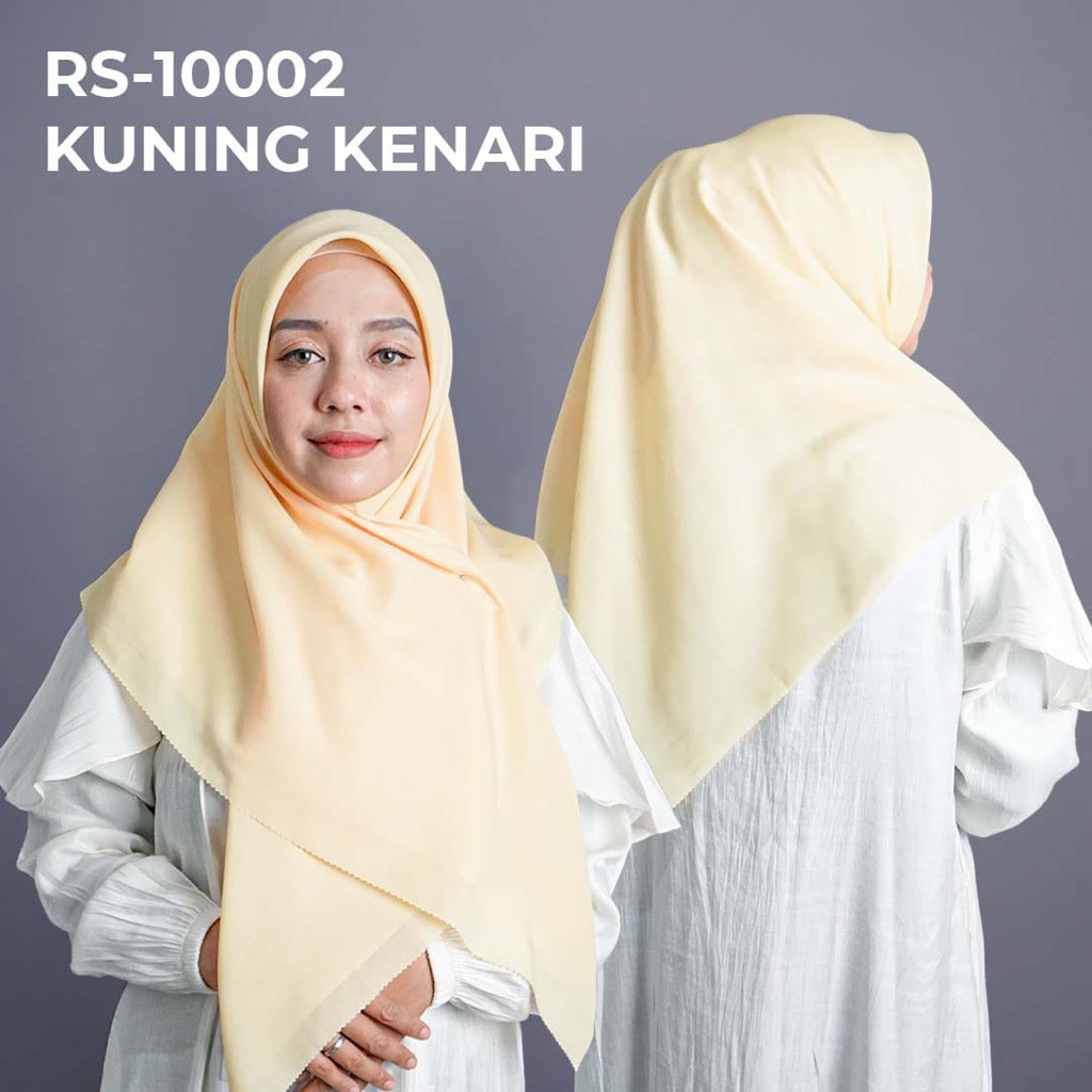 hanny hijab polos 110x110 warna kuning kenari segi empat
