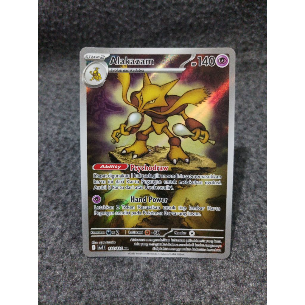Pokemon indonesia TCG alakazam 138/126 AR ma1i