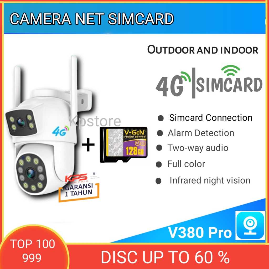 CCTV SIMCARD BP3-4G LENSA 2 WATERPROOF PLUS MEMORY 128GB 64 GB 32GB| CCTV PANTAU JARAK JAUH PAKAI KA