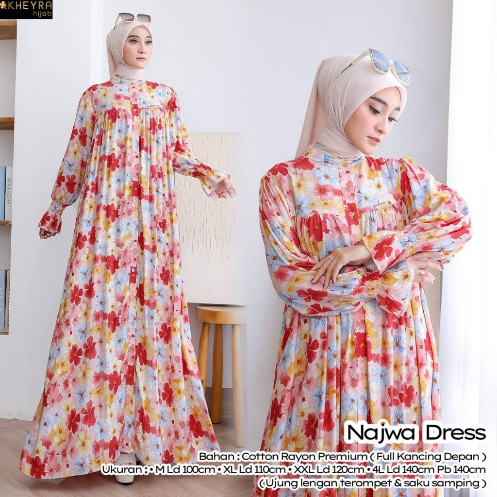 Najwa Dress Original Kheyra Dress Cotton Rayon Premium Dress Maxy Najwa Kheyra
