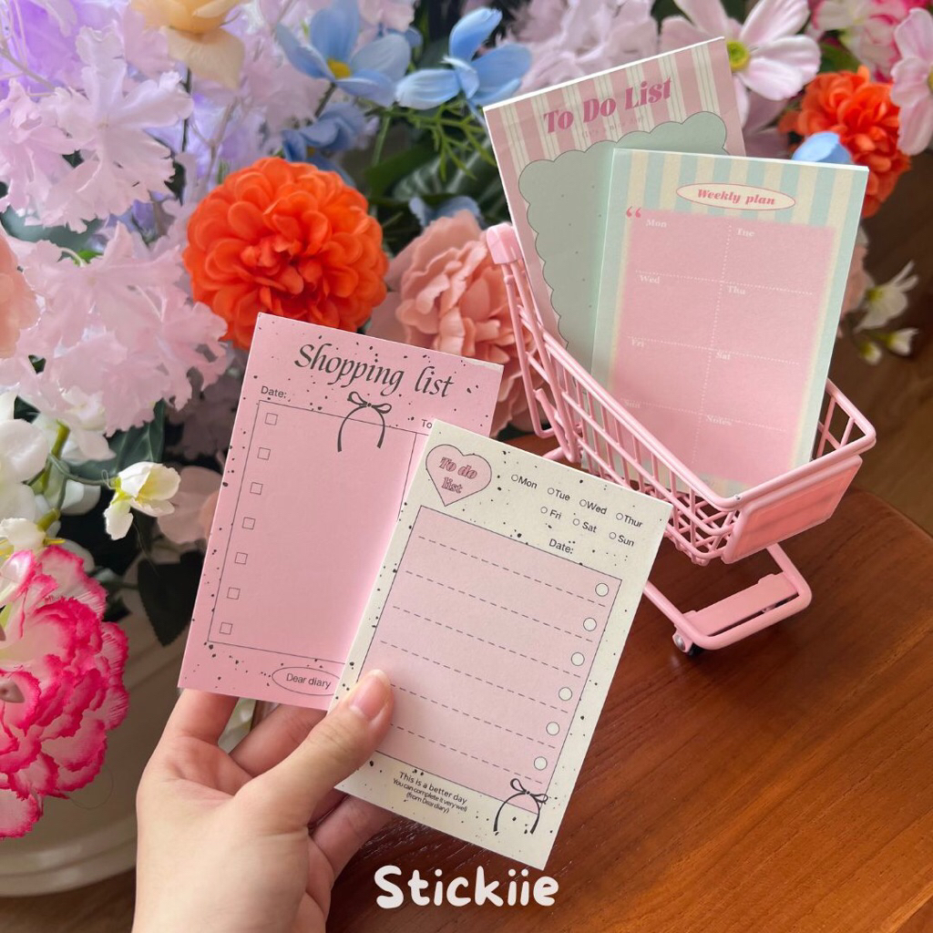 [STICKIIES] PASTEL PRODUCTIVITY NOTES - 50 Lembar A7 Notes Lucu Aesthetic untuk Journal, Planner, Sc