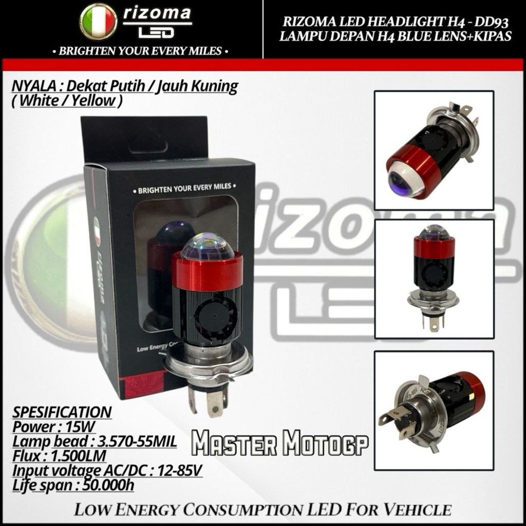 Bholam BOHLAM H4 laser kipas RIZOMA LED Racing modifikasi Mobil Motor Bohlam lampu depan H4 Led Lase