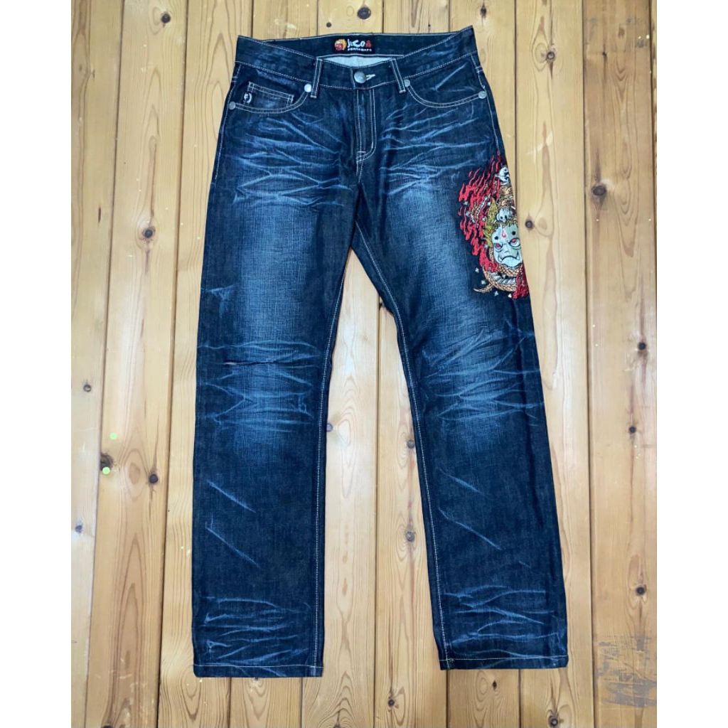 Celana Jeans Japanese Embroider Jizo