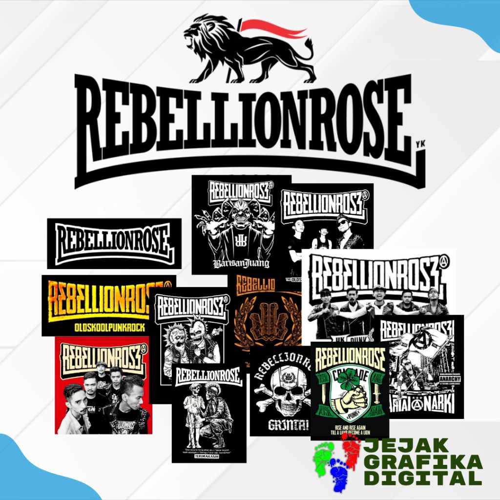 REBELLION ROSE stiker comrades RR / stiker band rock