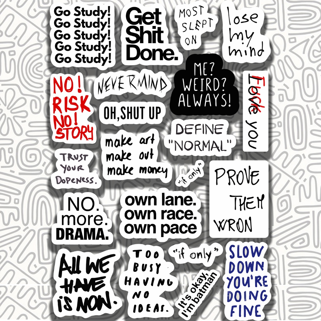 Stiker Tumblr Case HP Aesthetic Text | Sticker Helm Lucu