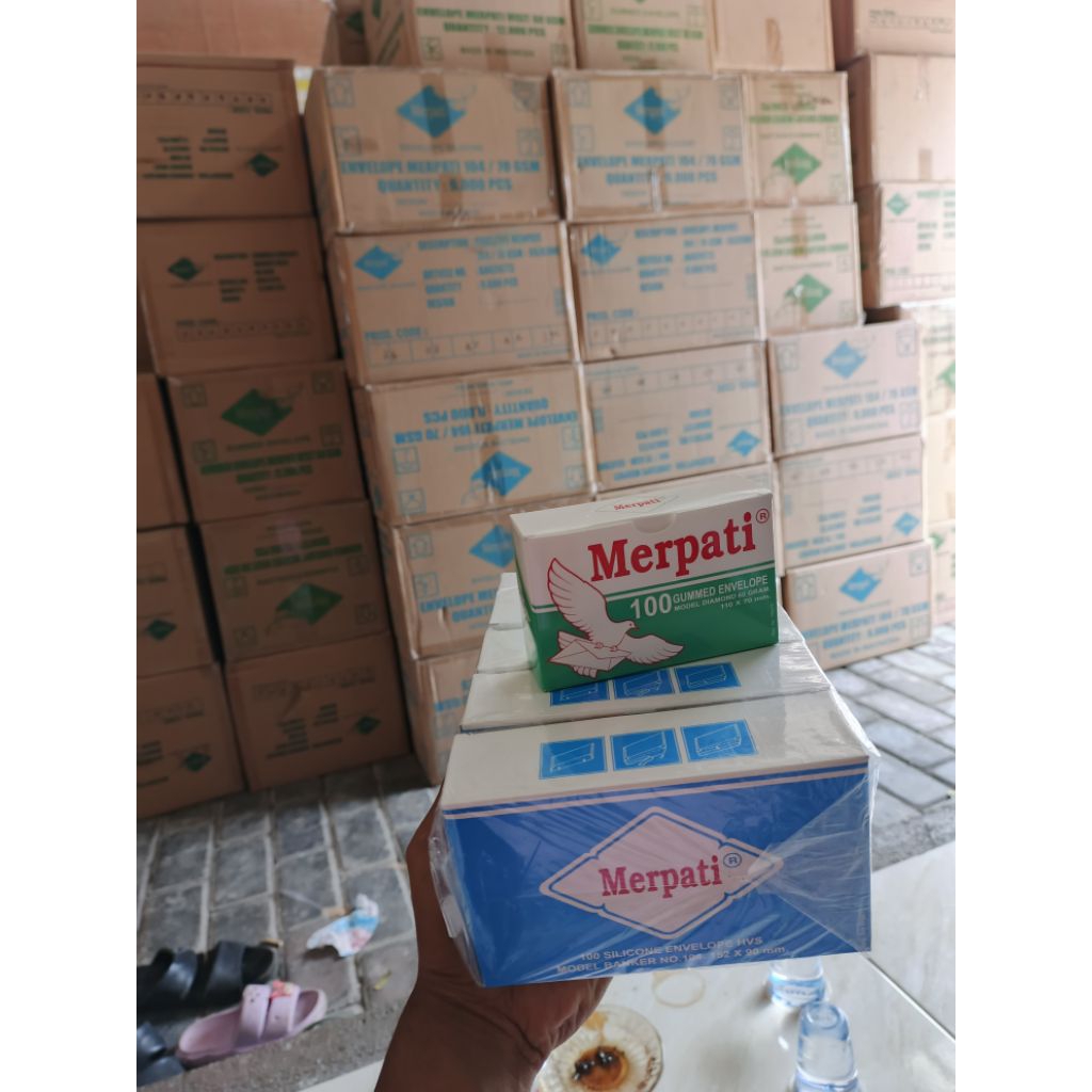 1 karton amplop tanggung merpati (18 slop perslop isi 5 pak)