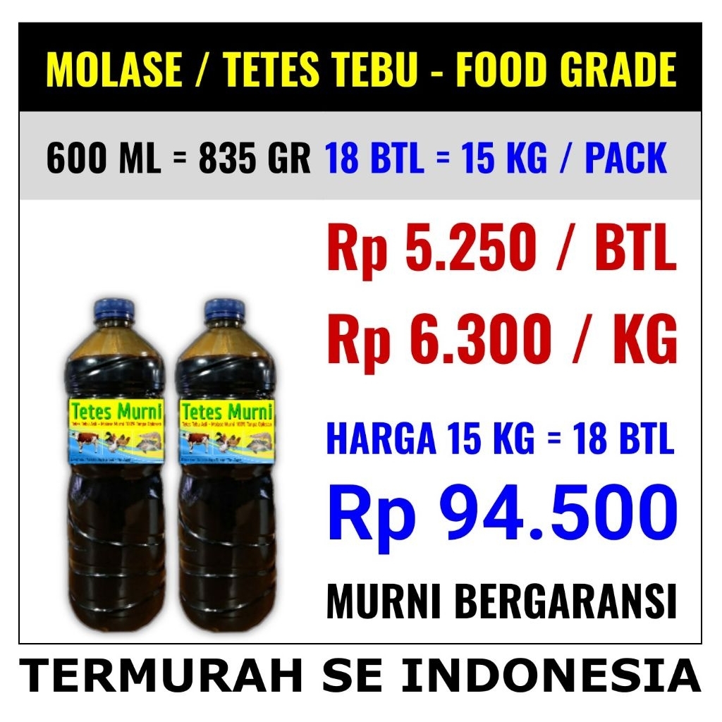 Cinta_Abuhaha Harga Per 15 Kg Molasses Food Grade Tetes Tebu Molases Molase Molase Asli Murni 100%