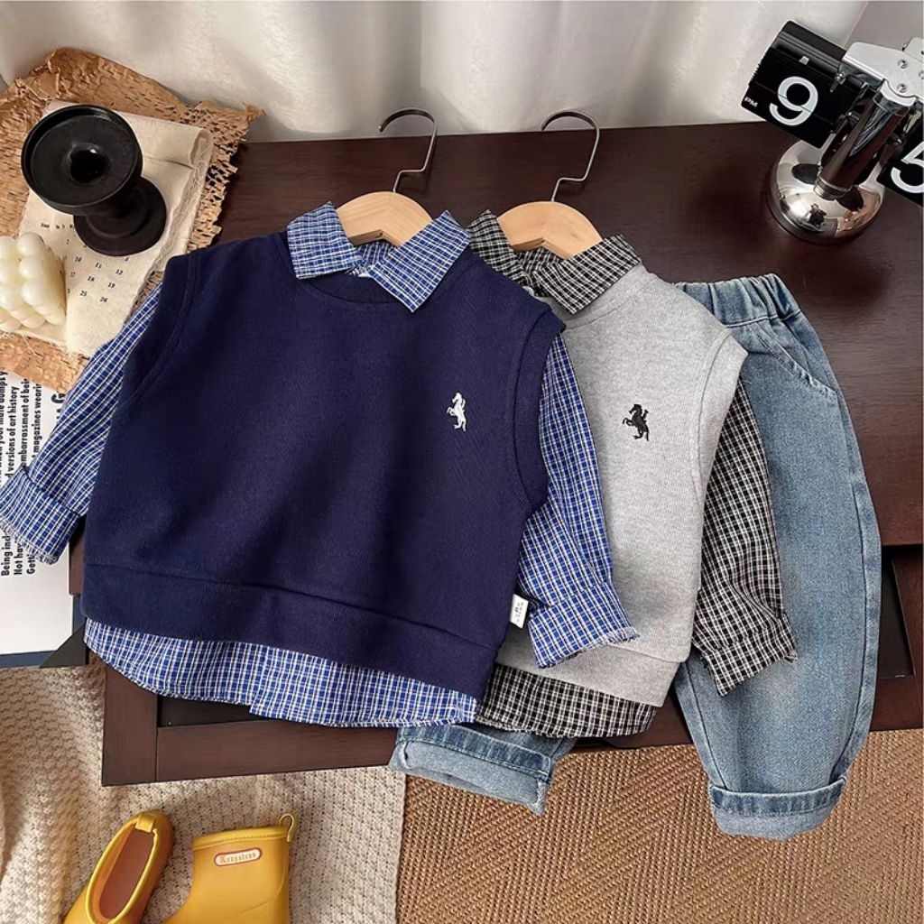 set 3in1 polo anak laki-laki import