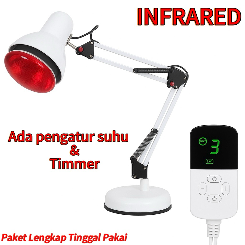 Lampu Terapi Panas Infrared Standing Digital dengan Pengatur Suhu dan Waktu Otomatis
