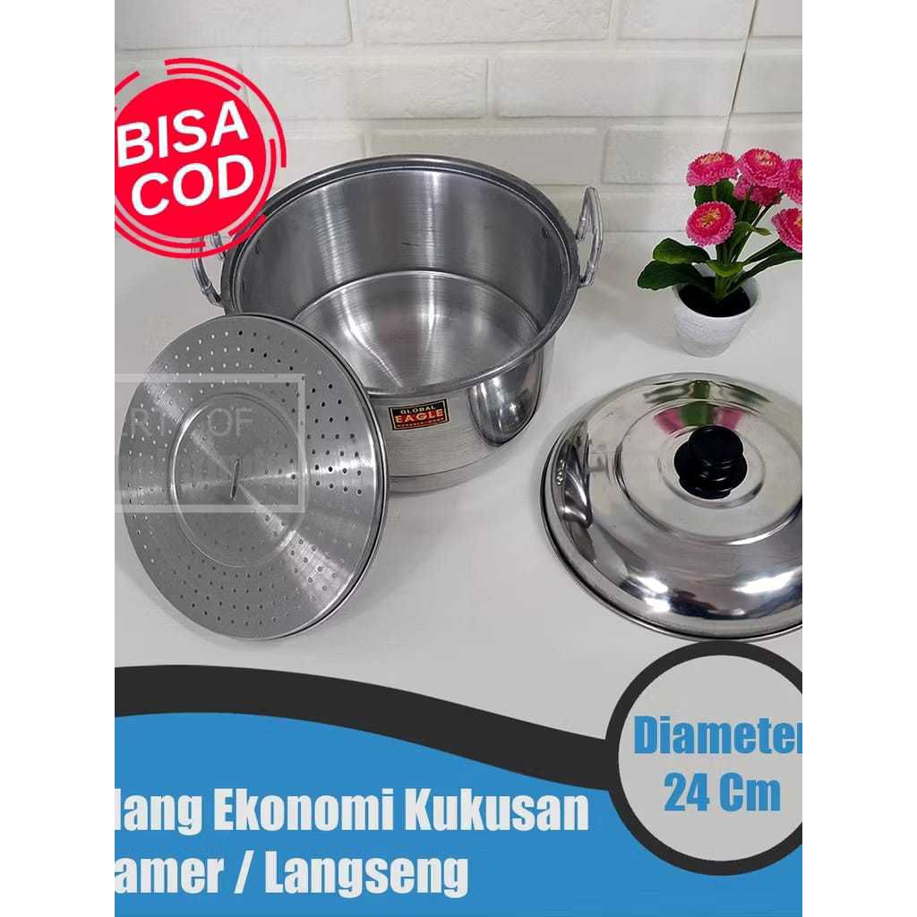 Dandang global eagle/Jawa 24cm panci kukus serbaguna/streamer/Langseng