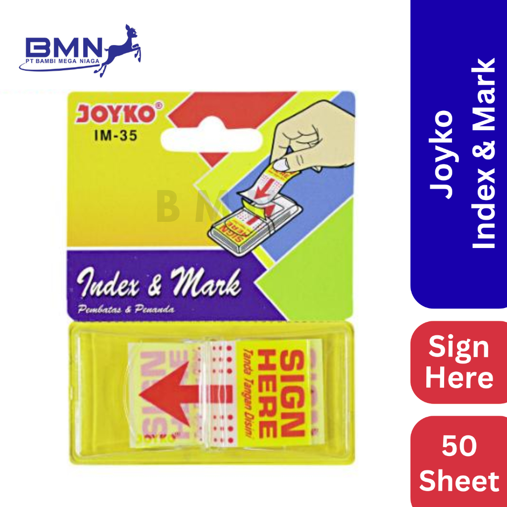 Joyko Penanda Kertas Sign Here Isi 50 Lembar Original