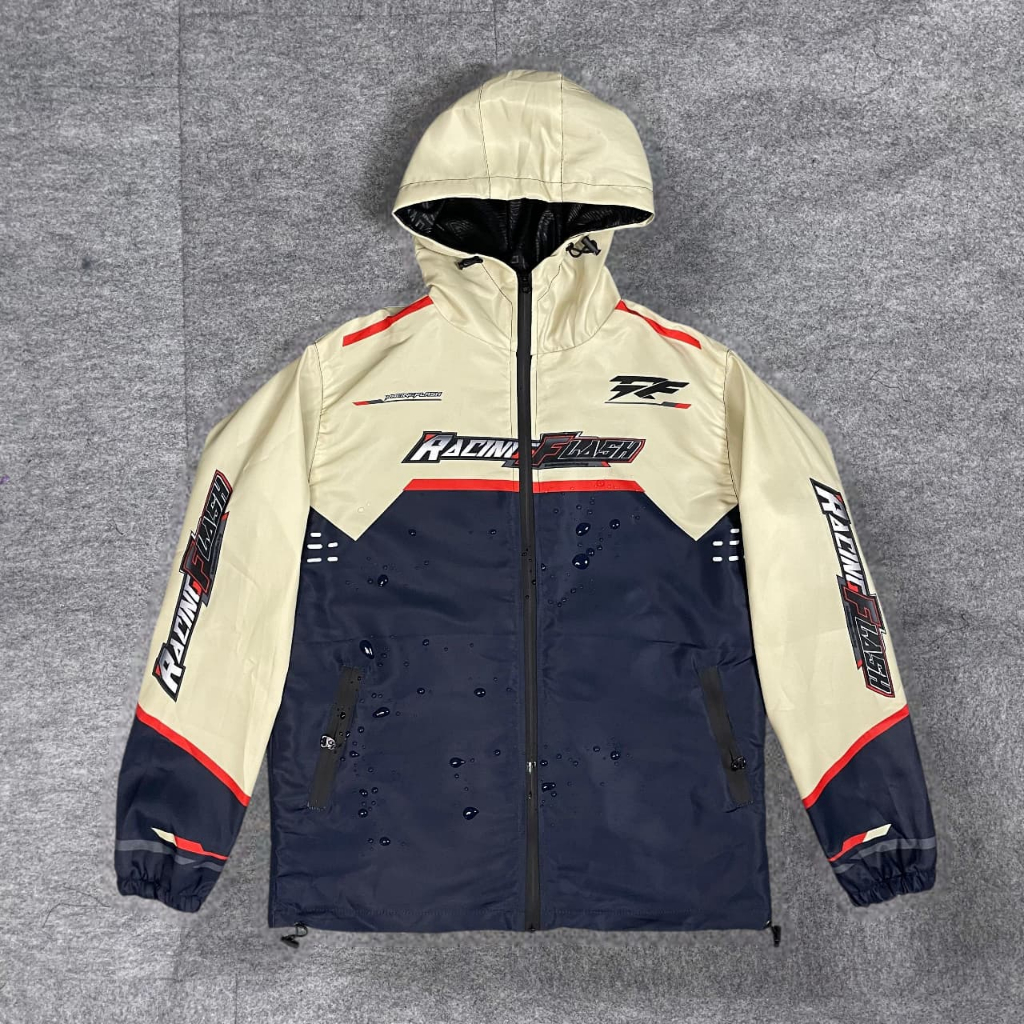JAKET RACING BAHAN PARASUT ANTI AIR/JAKET RACING FLASH BAHAN PARASUT