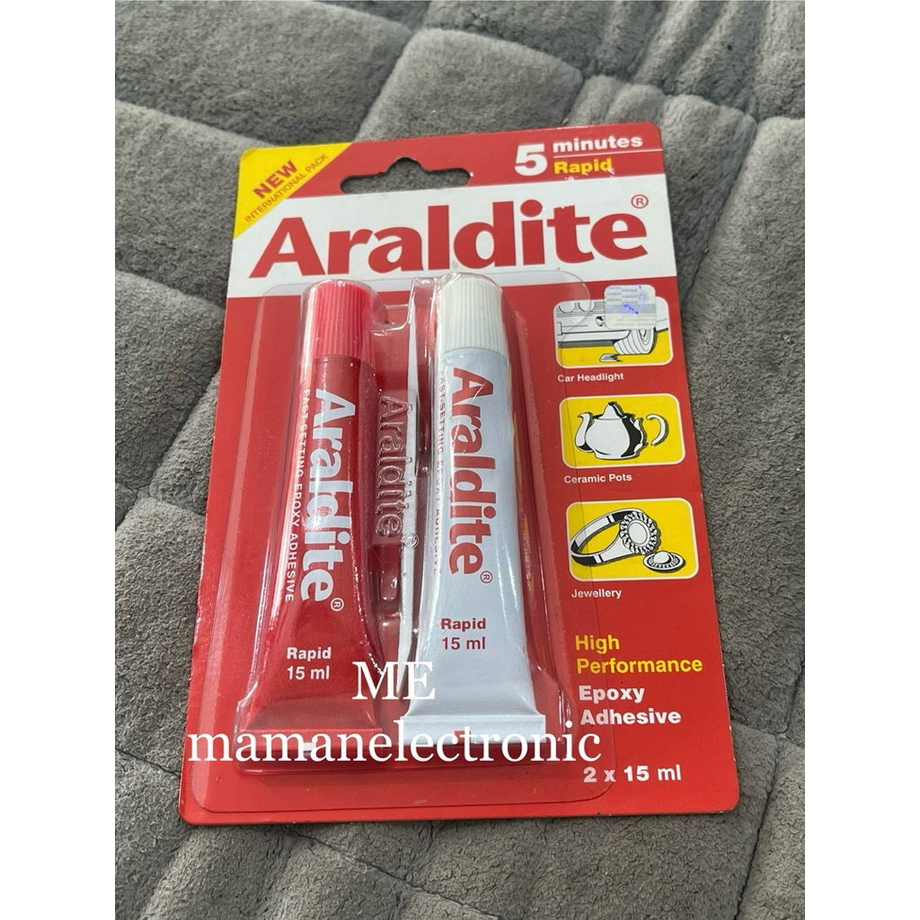 LEM ARALDITE MERAH 2X15MM LEM KAYU / LEM BESI / LEM SERBAGUNA / LEM EPOXY BESI ARALDITE