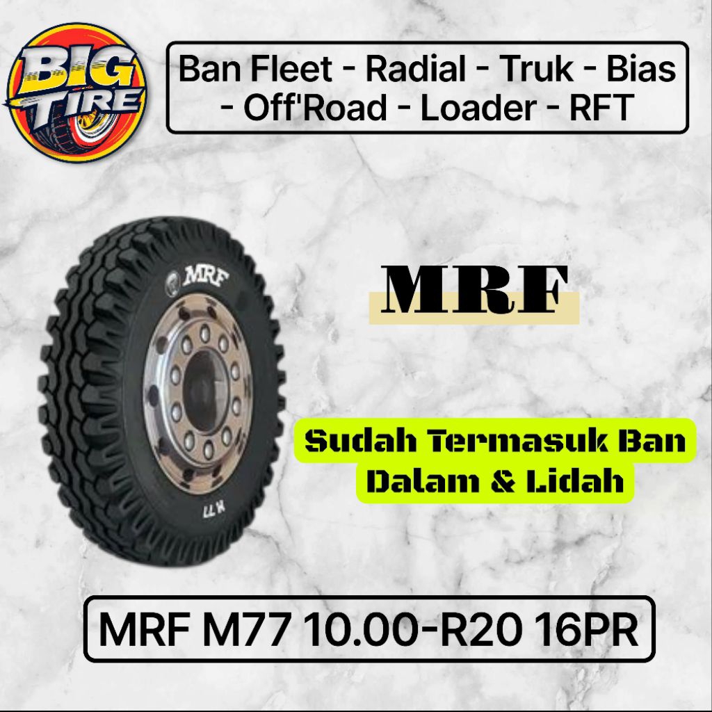 Ban Truk MRF M77 10.00-20 16Pr Set Ban Dalam Lidah